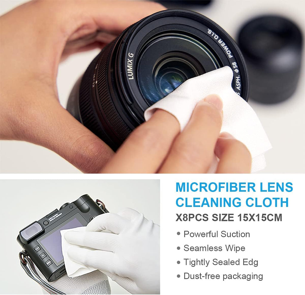 VSGO Professional Camera Lens Cleaning Kit for Canon, Nikon, Sony, Pentax DSLR Lenses - Includes Lens Pen, Air Blower, and Fluid (DKL-15D)