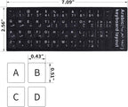 2PCS Arabic-English Keyboard Stickers - Black Background with White Font for Computer, Laptop, Notebook, Desktop - Matte Arabic Keyboard Alphabet Stickers
