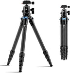 SIRUI Carbon Fiber Travel Tripod - Lightweight Only 0.93kg，Compact Tripod with 360° Panorama Ball Head Quick Release Plate, Max Height 50.2", Max Load 6kg for Camera, DSLR