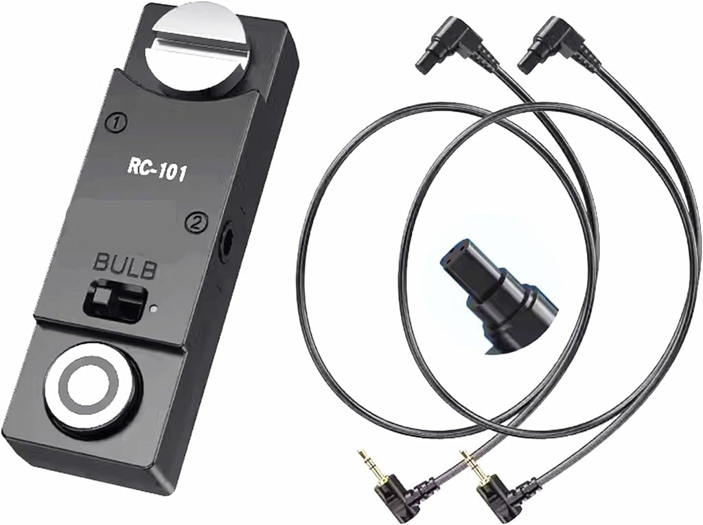 RC101-N3 Camera Shutter Remote Control for Canon R5 R5C 5D4 5D3 6d2 1/4 Screw Fixing Small Release Button Handle Two Cameras in sync Release Button