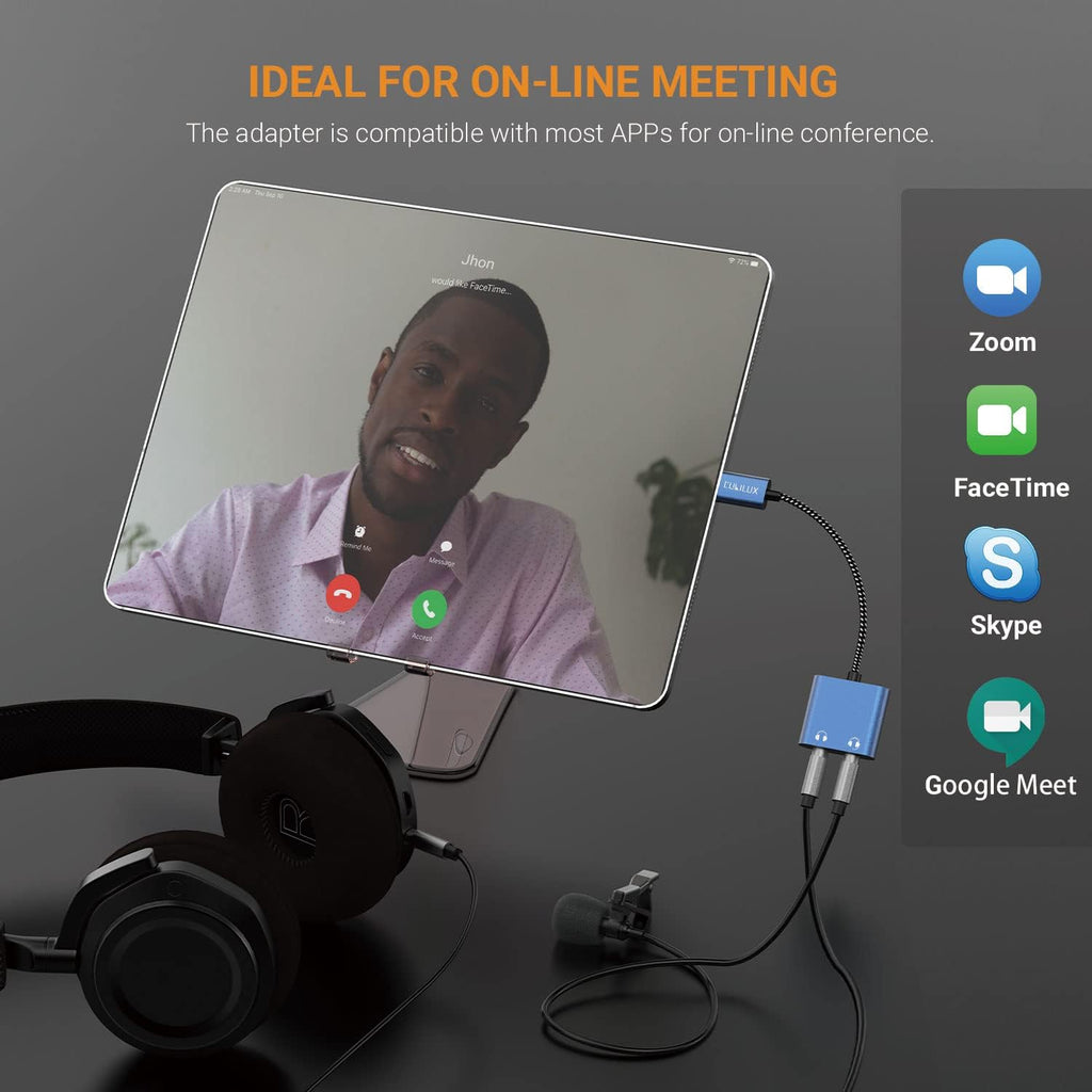 Cubilux USB C Dual Headphones Adapter, Type C to Double 3.5mm Earphone Audio Splitter Compatible with iPhone 16/15, iPad Pro 13/12.9/11 iPad Air 13/5th/4th, Samsung S25/S24/S23 Tab S10/S9/S8