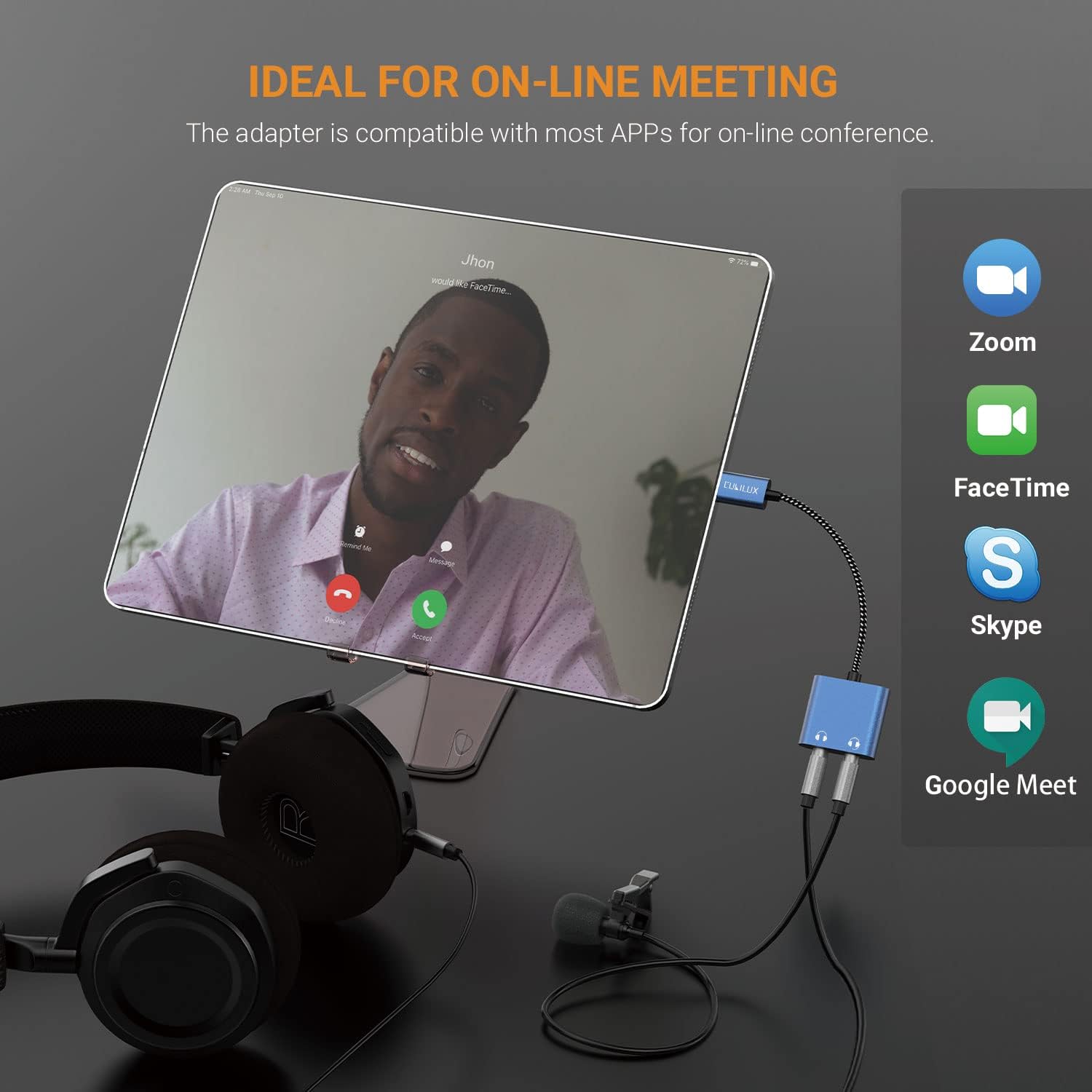 Cubilux USB C Dual Headphones Adapter, Type C to Double 3.5mm Earphone Audio Splitter Compatible with iPhone 16/15, iPad Pro 13/12.9/11 iPad Air 13/5th/4th, Samsung S25/S24/S23 Tab S10/S9/S8