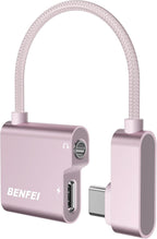 BENFEI USB C to Audio Jack Adapter with 60W Fast Charging, USB-C to 3.5mm Female Headphone Compatible with iPhone 16/15 Pro Max/Pro, Samsung Galaxy S24/S23/S22/S21 Ultra, iPad Pro, Pixel 8 Pink