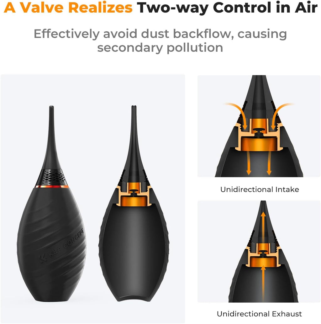 K&F CONCEPT Soft Tip Strong Air Blower, Single Air Intake Camera Lens Blower with Long Nozzle, for Digital SLR Lens Sensor LCD Screens Musical Instruments Keyboards Telescope Filters