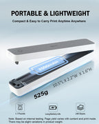 Inkless Portable Printer for Travel, 300DPI Wireless Thermal Printer Support 8.5" x 11" US Letter, A4, MT610Pro Small Bluetooth Printers Compatible with iOS, Android Laptop for Home Office Car, Grey