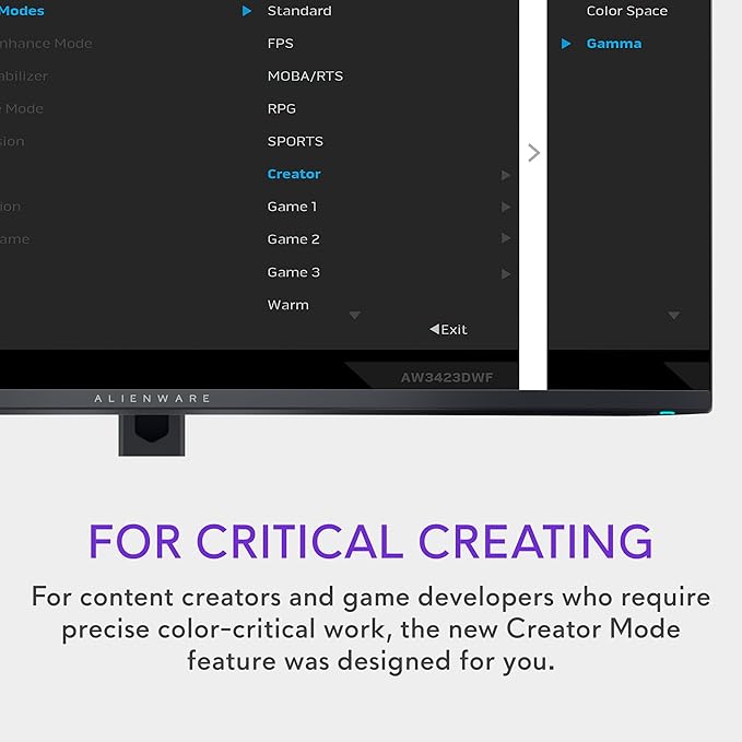 Alienware AW3423DWF Curved QD-OLED Gaming Monitor - 34-inch Quantum Dot OLED 0.1Ms 165Hz 21:9 Curved Display, 99.3% DCI-P3 Color Gamut, VESA DisplayHDR True Black 400, AMD FreeSync Premium Pro - Black