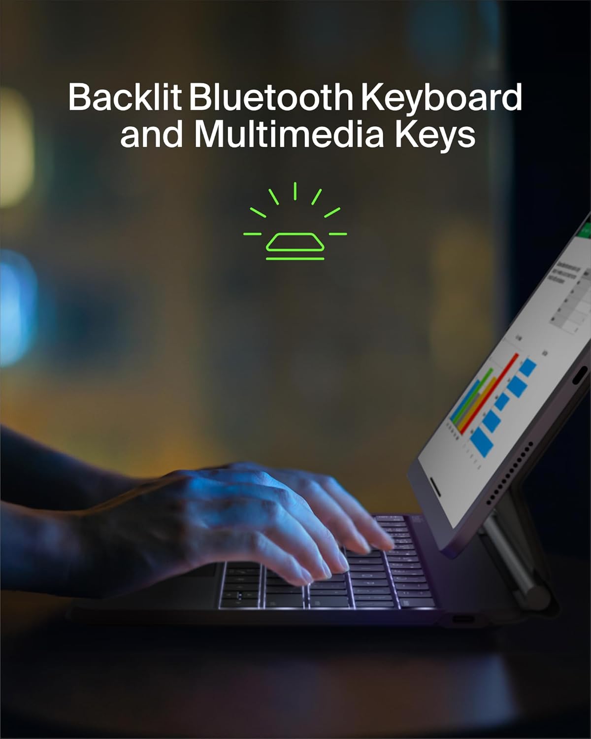 Belkin Pro Keyboard Case w/Magnetic Stand, Backlit Bluetooth Keyboard, Multi-Gesture Controls, Magnetic Apple Pencil Storage Compatibility, & Multimedia Keys for iPad Air 10.9" & iPad Pro 11" - Black