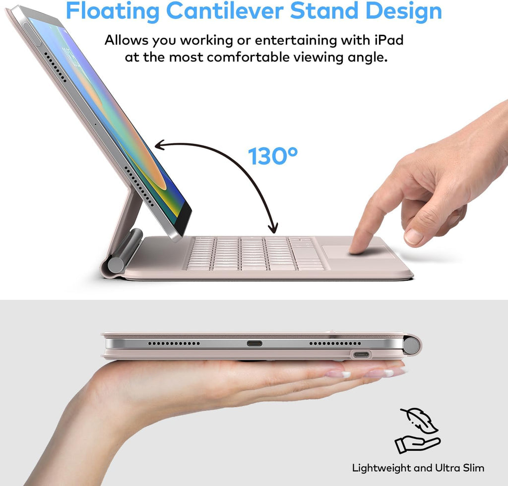 Keyboard Case for iPad 10th Generation 2022 & 11th (A16, 2025) – Magic-Style Keyboard with Multi-Touch Trackpad – Floating Cantilever Stand – Magnetic Case for iPad 10.9 inch 10th / 11th Gen.