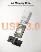 256GB USB 3.0 Flash Drive, Mini Thumb Drive Waterproof Memory Stick with Lanyard Hole Plug and Play Portable USB Stick Storage for Computer Laptop Smart TV, Black