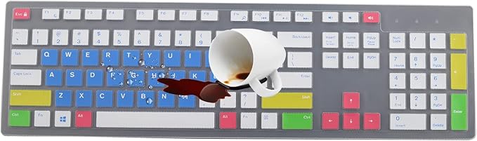 Keyboard Cover Skin for Dell KM636 KB216 KB216t KB216d KB216p Wired & Wireless Keyboard, Dell Optiplex 5250 3050 3240 5460 7450 7050, Dell Inspiron Desktop 24" 27" 5400 5490 7700 7790 3475 3670 3477