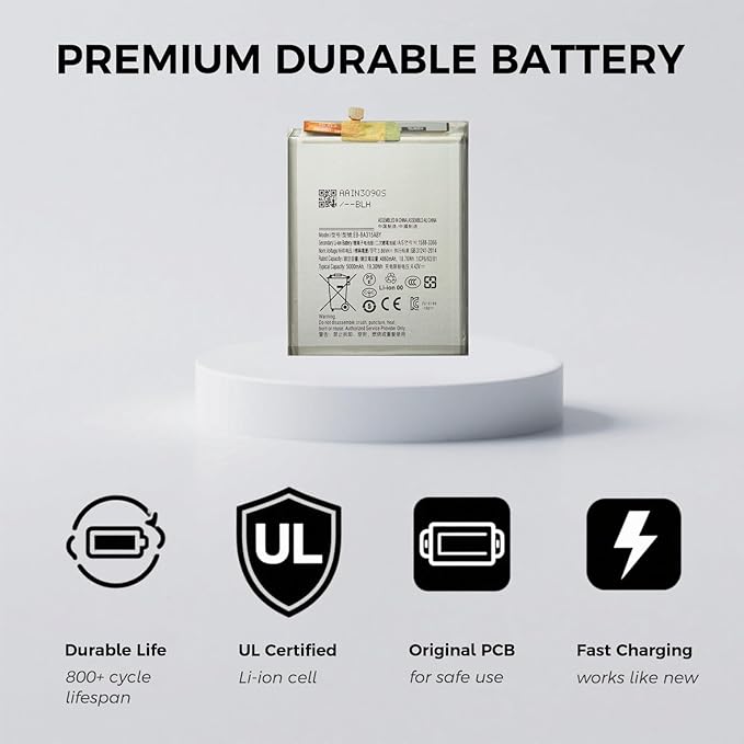 New EB-BA315ABY Battery Compatible with Galaxy A32 4G / A31 / A22 4G, with Instruction & DIY Toolkit