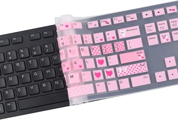 Keyboard Cover Skin for Dell KM636 KB216 KB216t KB216d KB216p Wired & Wireless Keyboard, Dell Optiplex 5250 3050 3240 5460 7450 7050, Dell Inspiron Desktop 24" 27" 5400 5490 7700 7790 3475 3670 3477