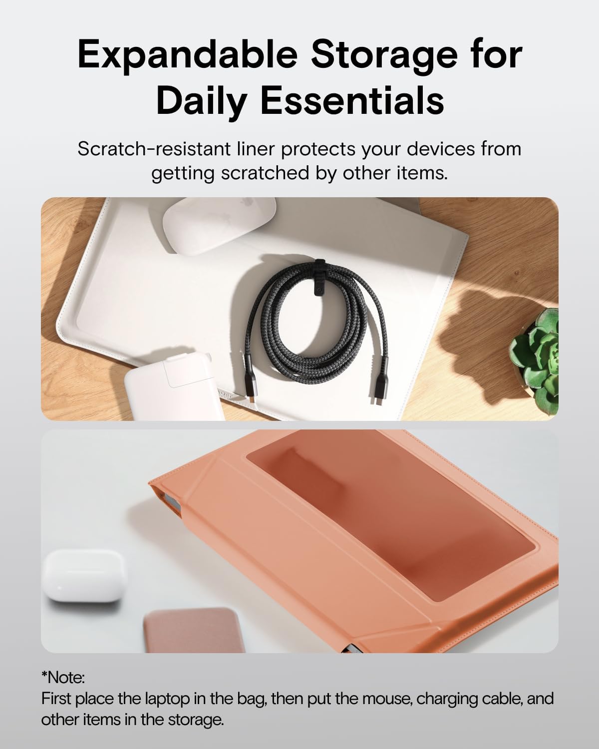 MOFT Laptop Carry Sleeve, 2-in-1 Laptop Bag & Stand for 13" MacBook Air/Pro & Dell/HP/Lenovo/Asus, Stylish Slim Computer Sleeve Bag with Expandable Storage for Computer Accessories, Night Black