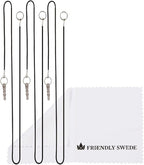 The Friendly Swede Stylus Pen for Touchscreen — 3-Pack 5.5" High Precision Stylus Pen with Replaceable Thin Tips, Elastic Lanyards & Screen Cleaning Cloth - Gold/Silver/Black