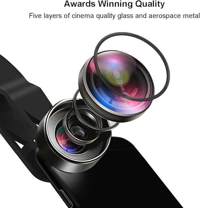 KEYWING Fisheye Lens 198° Fish Eye Phone Camera Lens Kit for iPhone Fish Bowl Camera Lens Attachments for iPhone 7 8 x xr 11 12 13 pro max Samsung Smartphone Black