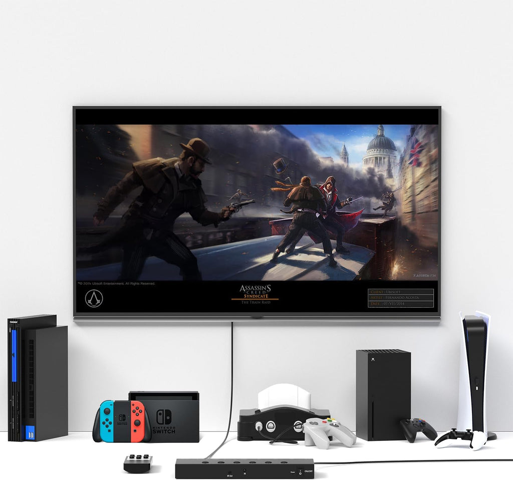 Y.D.F 3 Way HDMI 2.0 Switcher + 2 RCA to HDMI Converter(2 in 1) 2 Way AV Composite CVBS Switch to HDMI Adapter Support 4:3/16:9 Switching for N64 NGC Wii Xbox PS2/3/4/5 Xbox Series/ONE Switch