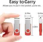 TOPESEL 5 Pack 64GB USB 3.0 Flash Drive Memory Stick Thumb Drives (5 Mixed Colors: Black Blue Green Red Silver)