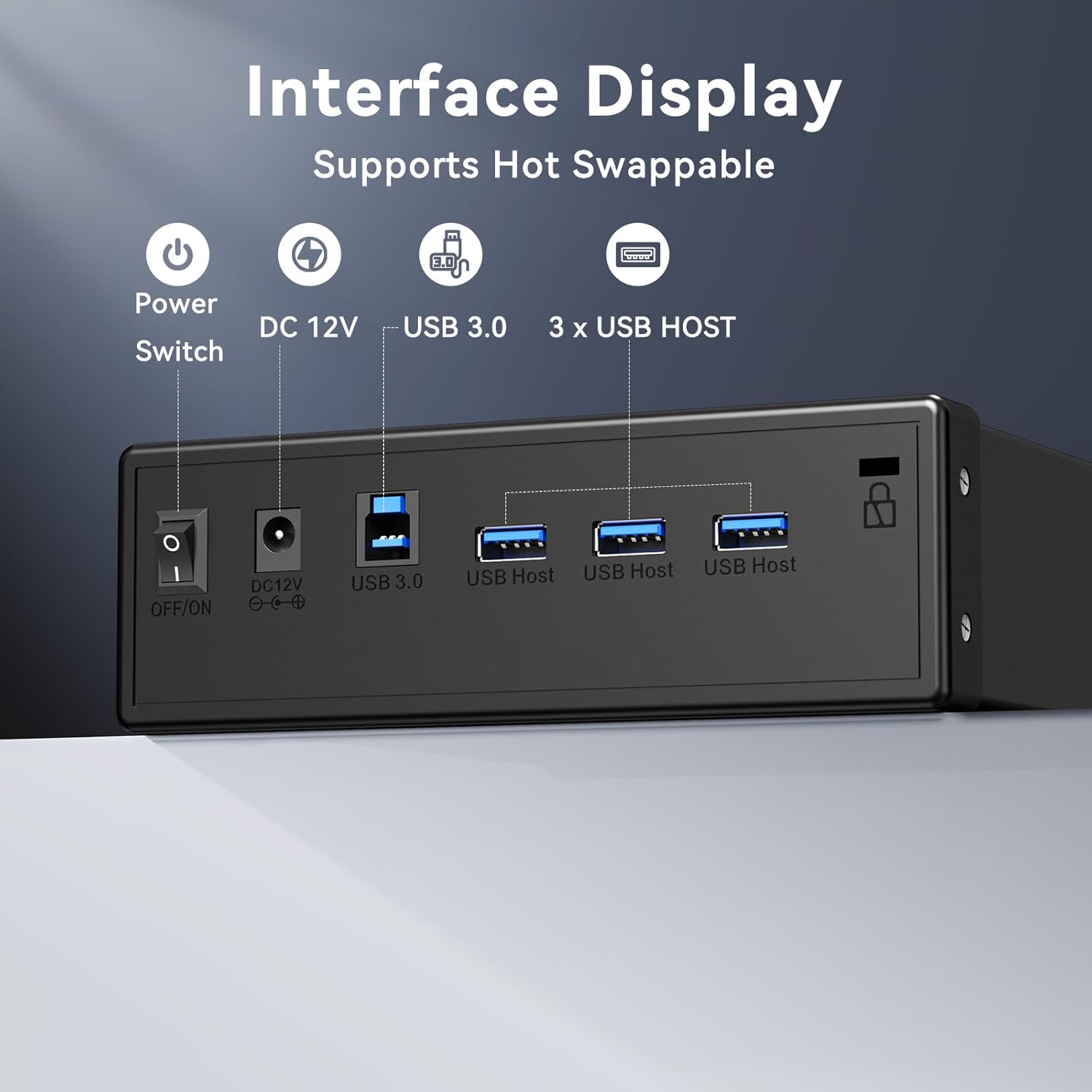 5.25" Blu-Ray/CD/DVD SATA Drive Enclosure with USB A/C 3.0, 5.25 Drive Enclosure, Optical Drive Enclosure with 3 USB-A Ports, Aluminum Alloy, Hot swappable(Optical Drive not Included)