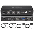 KVM Switch 1 Monitors 2 Computers 4K@60Hz USB C HDMI KVM Switch 2 Port for 1 Laptop 1 Desktop Share 1 Monitor Keyboard Mouse Hard Drives Printer Support 100W Charging for Laptop