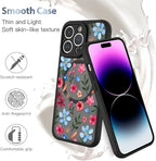 AIGOMARA Magnetic Case for iPhone 14 Pro [Compatible with MagSafe] Cute Pink Blue Flower Floral Pattern Soft TPU Bumper Hard PC Back Anti-Fall Shockproof Protective Slim Cover for Women Girls