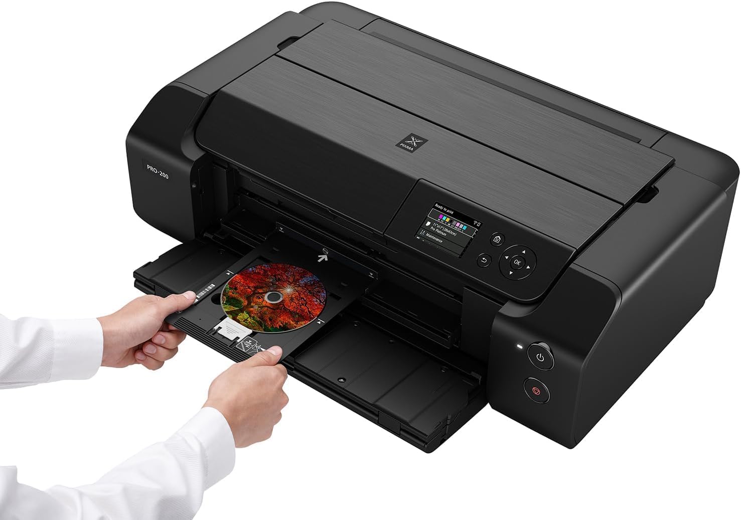 Canon PIXMA PRO-200 Wireless Inkjet Photo Printer | 13x19 Borderless Printing | 8-Color Dye Ink | Fast A3+ Output | Compact for Photographers & Artists (4280C002) + Printer Cable + Ethernet Cable