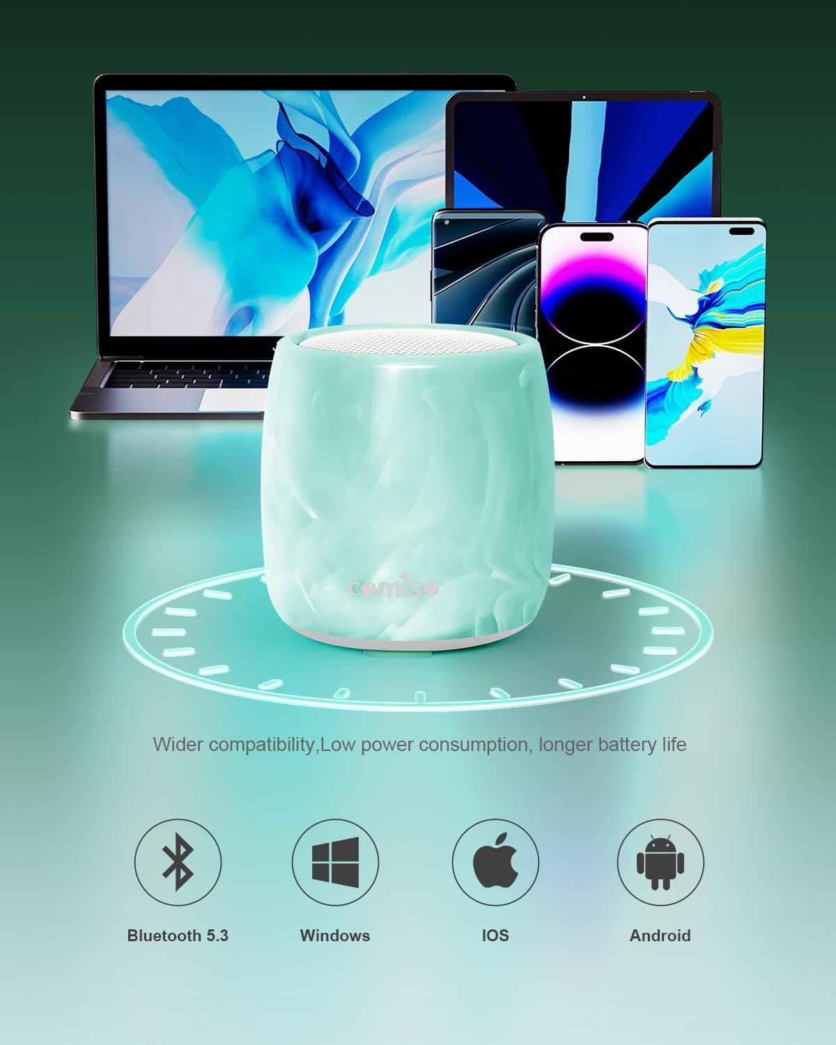 Waterproof Speaker, Small Bluetooth Speaker with Stereo Sound and Robust Bass, Mini Speakers with Hands-Free Call, IPX7 Waterproof, Portable Speakers for Shower, Indoor & Outdoor, Gift for Men, Women