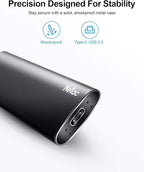 Netac 2TB Portable SSD USB 3.2 Gen 2 (10 Gbps, Type-C) External Solid State Drive Backup Slim Portable Drive for File Storage/Business Travel Essential, Rapid Read & Write Low Noise, Zslim