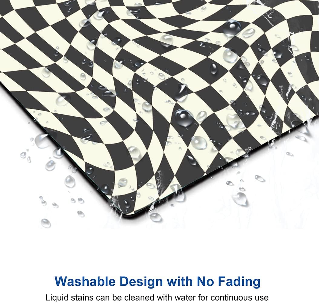 Mouse Pad, Black White Checkered Mouse Pad, Square Mouse Mat Waterproof Computer Mousepad Non-Slip Rubber Base Mouse Pads for Office Laptop