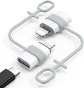 MoKo USB C to Lightning Adapter, Not for Audio/OTG, Lightning Male to USB C Female Adapter for iPhone 14/13/12/11/X Series, iPad/AirPods, Support Charging & Data Sync, with Anti-Lost Loop, White