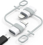 MoKo USB C to Lightning Adapter, Not for Audio/OTG, Lightning Male to USB C Female Adapter for iPhone 14/13/12/11/X Series, iPad/AirPods, Support Charging & Data Sync, with Anti-Lost Loop, White
