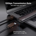 Netac 2TB Portable SSD USB 3.2 Gen 2 (10 Gbps, Type-C) External Solid State Drive Backup Slim Portable Drive for File Storage/Business Travel Essential, Rapid Read & Write Low Noise, Zslim