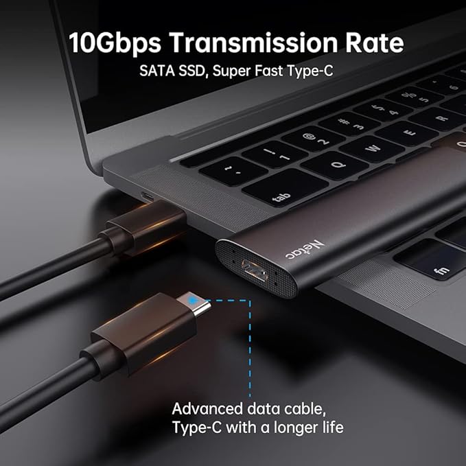 Netac 2TB Portable SSD USB 3.2 Gen 2 (10 Gbps, Type-C) External Solid State Drive Backup Slim Portable Drive for File Storage/Business Travel Essential, Rapid Read & Write Low Noise, Zslim