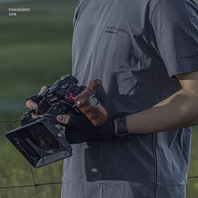 Tilta Advanced Left Side Wooden Handle (Ronin 4D - Type IX) | Black Walnut Wood & Aluminum Alloy Build | Quick Release Button