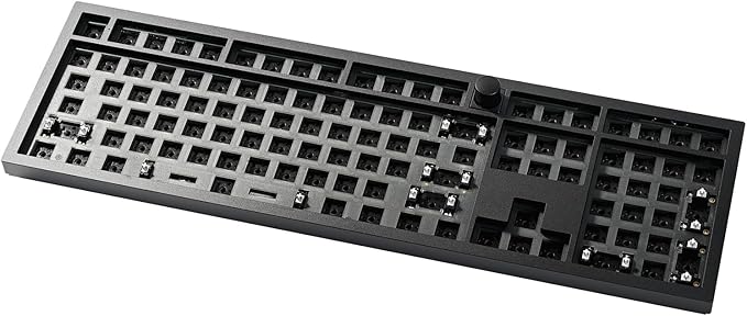 Keychron Q6 Max QMK/VIA Wireless Custom Mechanical Keyboard Barebone Knob Version, Full-Metal Hot-Swappable RGB Backlight 2.4 GHz/Bluetooth/Type-C Wired for Mac/Windows/Linux - Black