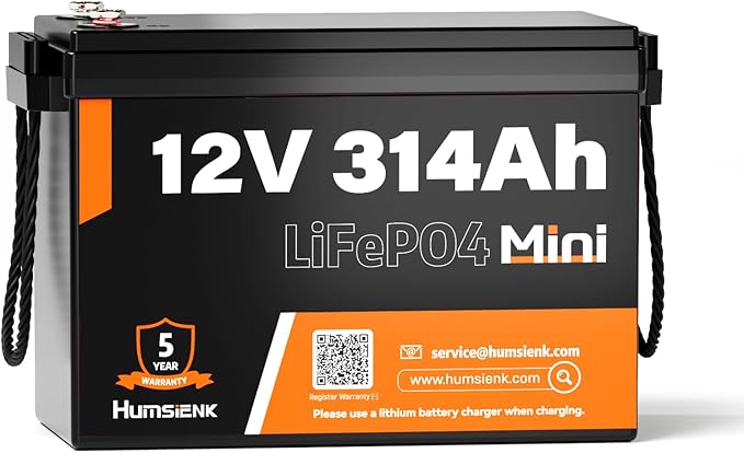 12V 314Ah LiFePO4 Lithium Battery,100A BMS,15000+ Deep Cycle 300Ah Lithium Rechargeable Battery Max 4019Wh Energy Great for RV, Marine and Off Grid Applications