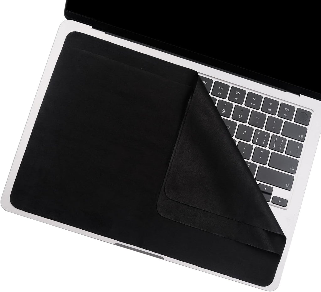 2 Pack Microfiber Liner Cleaning Cloth 15" 16" MacBook Air/MacBook Pro Screen Keyboard Imprint Protection, Keyboard Protector Compatible with MacBook Air 15.3" /MacBook Pro 15"/MacBook Pro 16"-Black