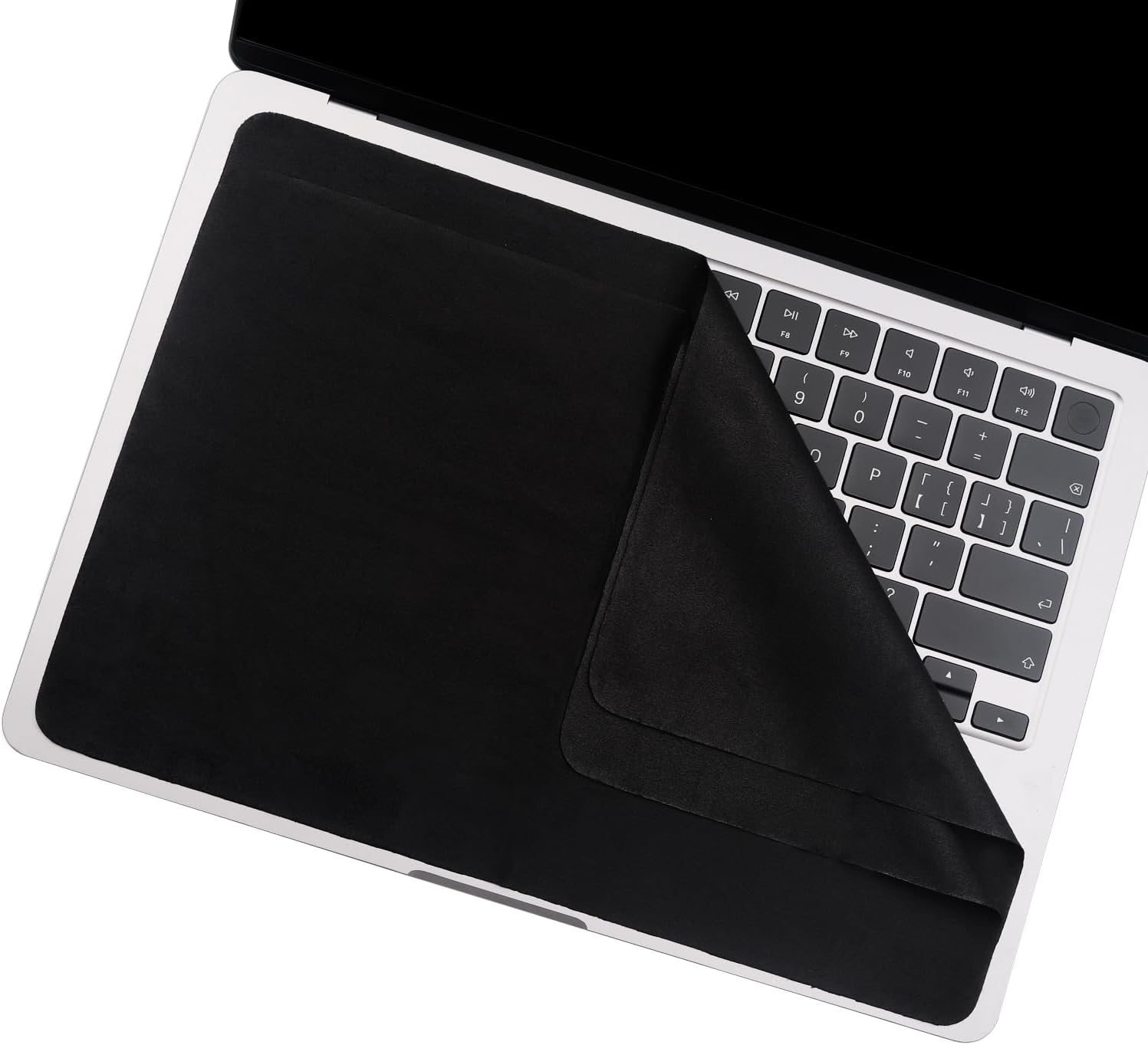 2 Pack Microfiber Liner Cleaning Cloth 15" 16" MacBook Air/MacBook Pro Screen Keyboard Imprint Protection, Keyboard Protector Compatible with MacBook Air 15.3" /MacBook Pro 15"/MacBook Pro 16"-Black