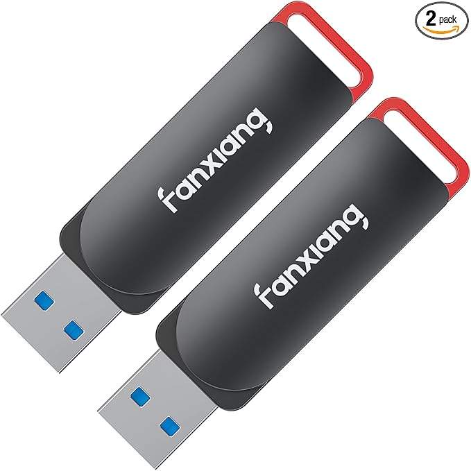 2 Pack 128GB USB Flash Drive, Metal Thumb Drives, USB 3.2 Up to 200MB/s Type A Memory Stick for Storage and Backup, F309