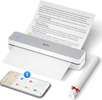 iDPRT Portable Thermal Printer, MT610 Pro Wireless for Travel, 300DPI Bluetooth Inkless Printer Support 8.5" X 11" US Letter& A4&A5 Thermal Paper for Home, Compatible with iOS, Android, Laptop, White