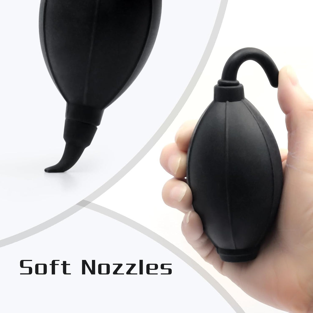 Silicone Soft Tip Manual Air Blower,Dust Cleaner for DSLR,Camera Lens,Camera Sensor,LCD,Keyboard,Watch,Coffee Machine,Cleaning Air Blower (Long+Short Nozzle)