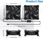 USB Dual 120mm Quiet Fan, 5V USB Portable Cooling Fan for Flat Panel TV Receiver Router DVR PlayStation Xbox Computer Cabinet Cooler