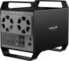 WAVLINK 4-Bay Hard Drive Enclosure for 3.5" and 2.5'' SATA HDD/SSD Featuring 10Gbps USB-C 3.2, Max 88TB Capacity, Built-in Temp-Controlled Cooling Fans, 4K HDMI Stunning Video Output, Aluminum Shell