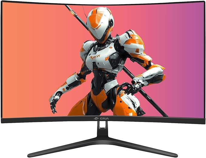 CRUA 27" Curved Gaming Monitor, 280Hz FHD (1920X1080P), 1800R VA Panel, 120% sRGB, Support AMD FreeSync, Low Blue Light, Ultra-Smooth Esports Display, HDMI 1.4 & DP 1.2, Wall Mountable Installs-Black
