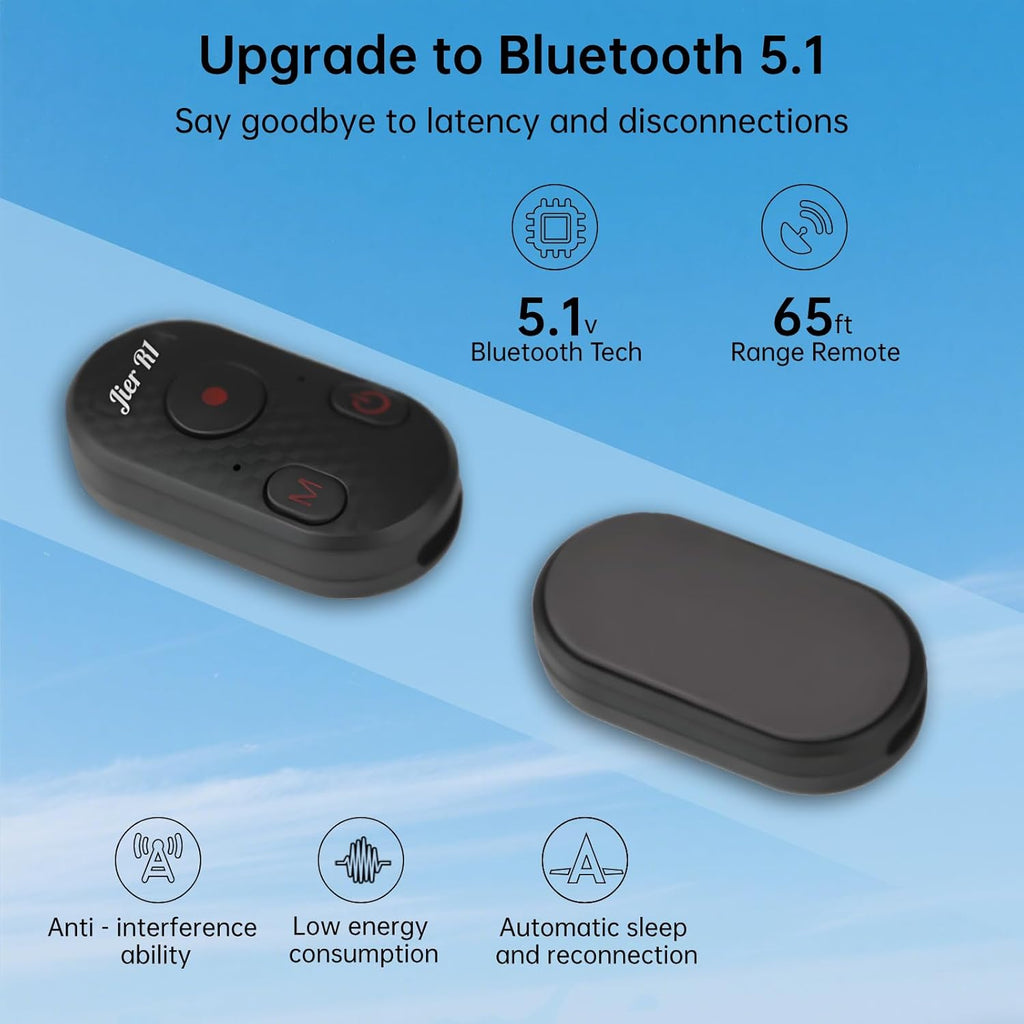 Bluetooth Camera Remote Control for iPhone, GoPro Camera Shutter Remote with Type-C Charging - 65ft Range - Instant Pairing - Compatible with iPhone 12-17 Pro Max, GoPro 8-12, iPad, Android