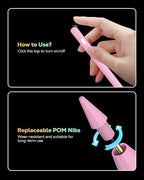 MoKo Pencil for iPad (A16) 11th 10th Gen, Stylus Pen for 2018-2025 Apple iPad 11/10/9/8/7/6/A16, Mini 7/6/5, Air M3/M2 11"/13"/5/4/3, Pro M4 13"/12.9"/11" Tilt Sensitivity, USB-C Fast Charging, Pink