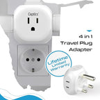 Ceptics South Africa Travel Plug Adapter Set - 4 Input - Ultra Compact - Light Weight - Type M and Type G - USA to Any Type M Countries Such as Botswana, Namibia - 4 Pack (PT-7-10L-4PK),White
