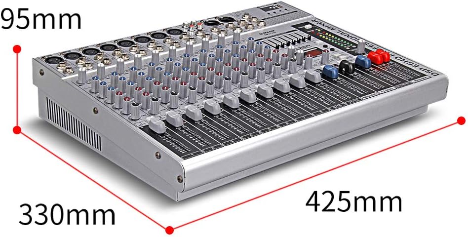 G-MARK GMX1200 DJ Mixer 12 Channel Professional Audio Mixer USB Mixing Console Music Studio 8 Mono 4 Stereo 7 Band EQ 16 Effect Podcast Streaming Audio Interface