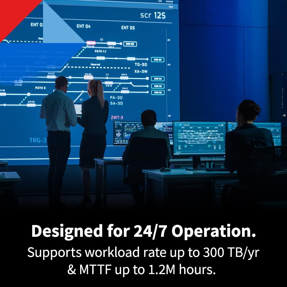 Toshiba N300 PRO 18TB Large-Sized Business NAS (up to 24 bays) 3.5-Inch Internal Hard Drive - Up to 300 TB/year Workload Rate CMR SATA 6 GB/s 7200 RPM 512 MB Cache - HDWG51JXZSTB