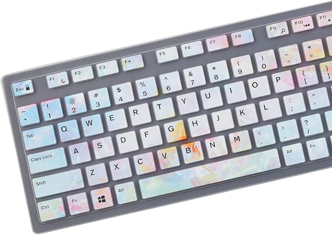 Keyboard Cover Skin for Dell KM636 KB216 KB216t KB216d KB216p Wired & Wireless Keyboard, Dell Optiplex 5250 3050 3240 5460 7450 7050, Dell Inspiron Desktop 24" 27" 5400 5490 7700 7790 3475 3670 3477