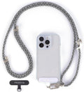 project-cb Cell Phone Lanyard 1,Phone Tether Tab 2,Crossbody Strap,Lanyards for Around the Neck,Adjustable Strap 80-160cm (White-Black-S)